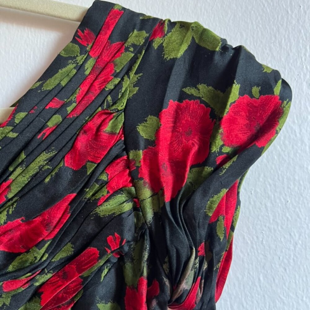 Vintage Red Floral Dress - Picture 4 of 8